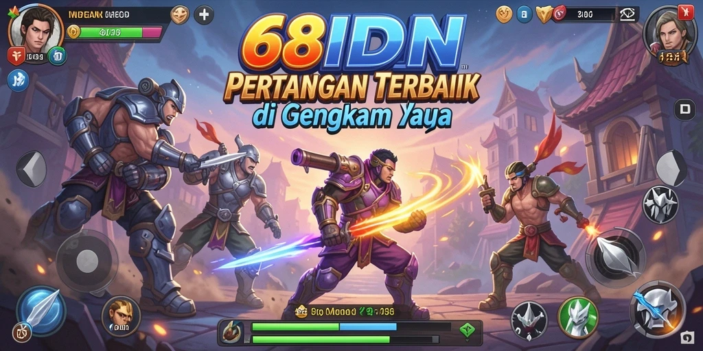 Tampilan gameplay 68IDN dengan pertarungan intens yang menegangkan.