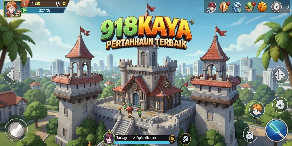 Tampilan gameplay menara pertahanan yang dinamis dan menarik di 918KAYA.