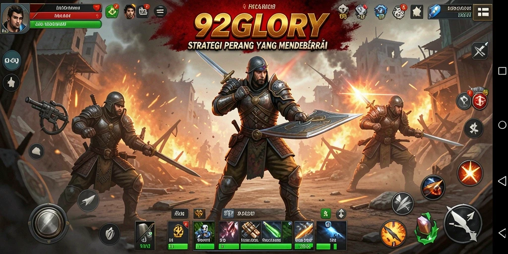 Tangkapan layar 92GLORY menampilkan aksi pertempuran yang mendebarkan.