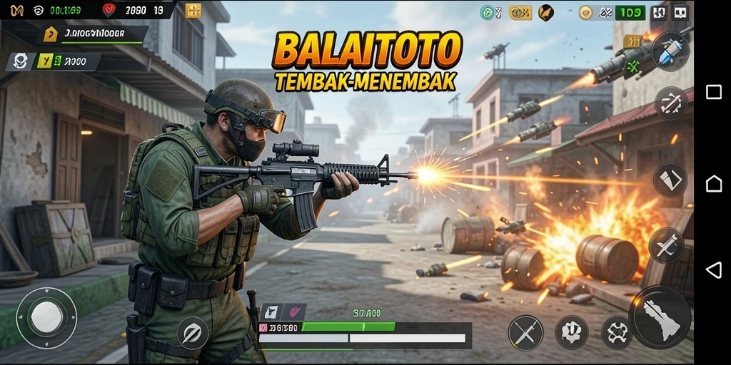 Tampilan gameplay seru di BALAITOTO dengan aksi tembak-menembak yang intens.