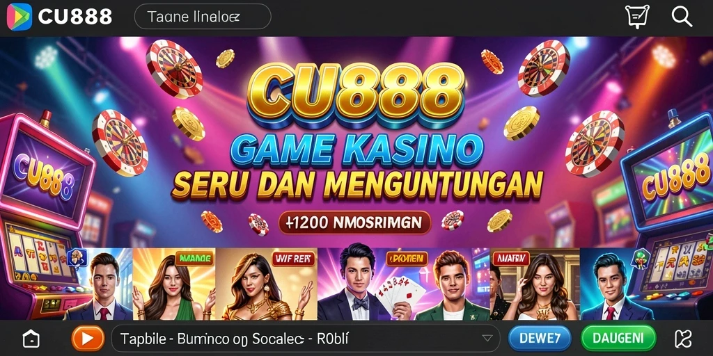 Tampilan antarmuka CU888 yang menarik dengan gameplay Kasino yang seru.