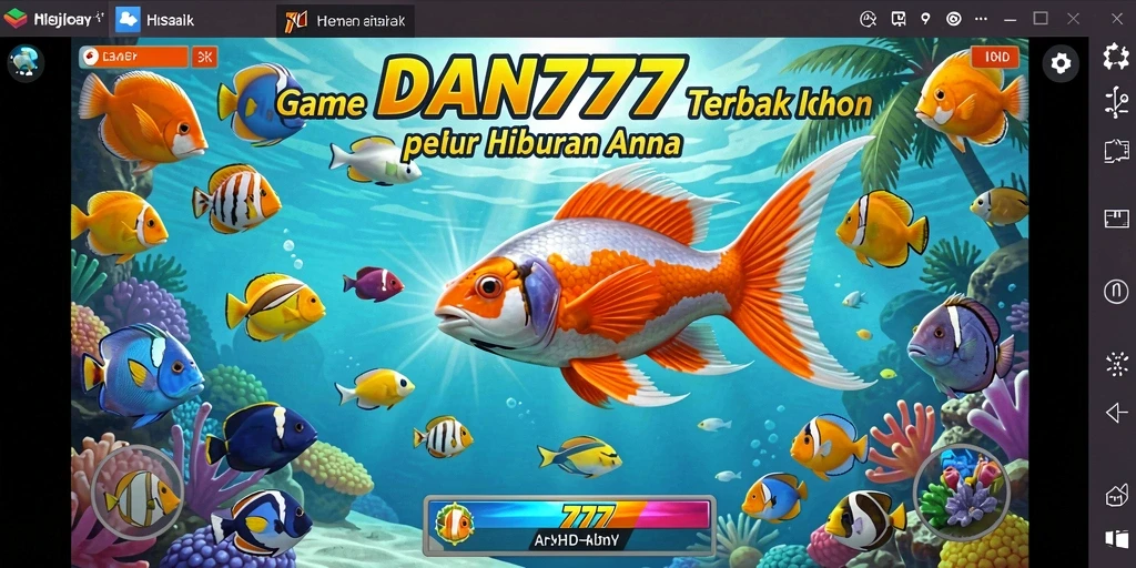 Tampilan gameplay memukau dari DAN777 dengan ikan-ikan berwarna-warni.