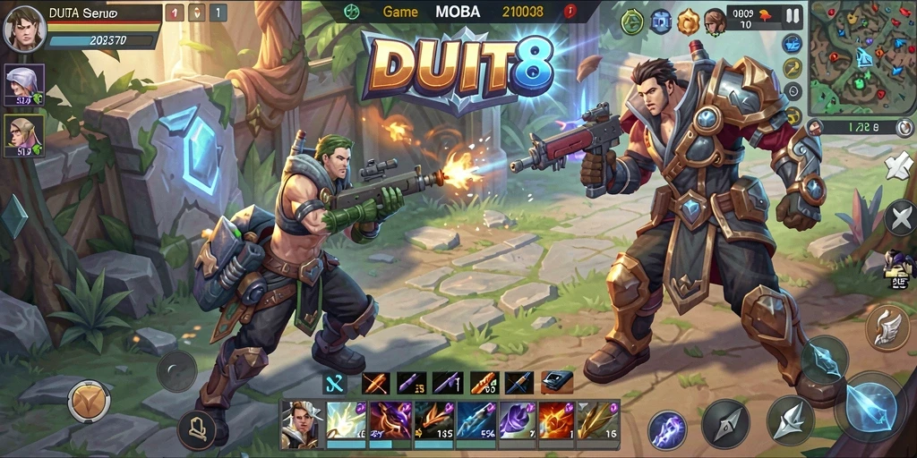 Tangkap momen seru dalam gameplay MOBA DUIT8.
