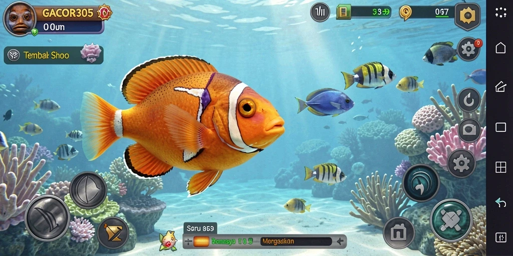Screenshot GACOR305 menampilkan keseruan gameplay Tembak Ikan.