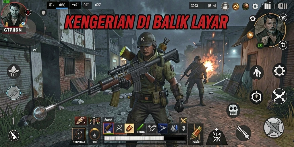 Screenshot GTPIDN menampilkan karakter yang menghadapi kegelapan yang mencekam.