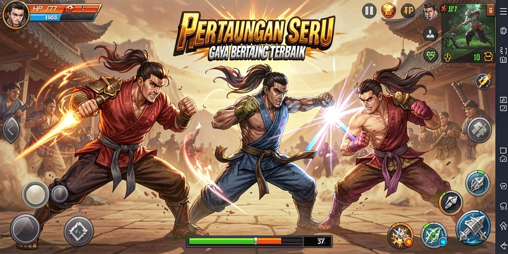 Tampilan menarik dari gameplay Fighting di HP777.