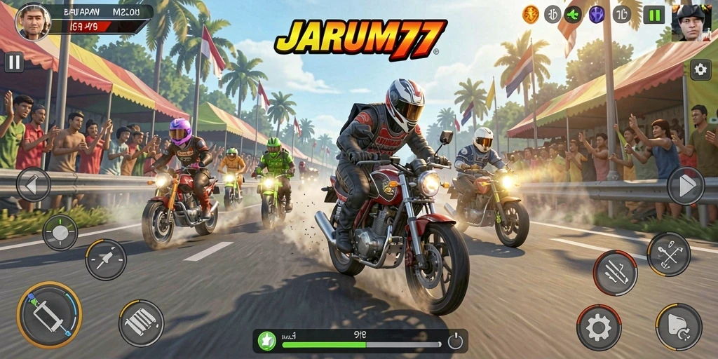 Tangkapan layar dari gameplay mendebarkan JARUM77.