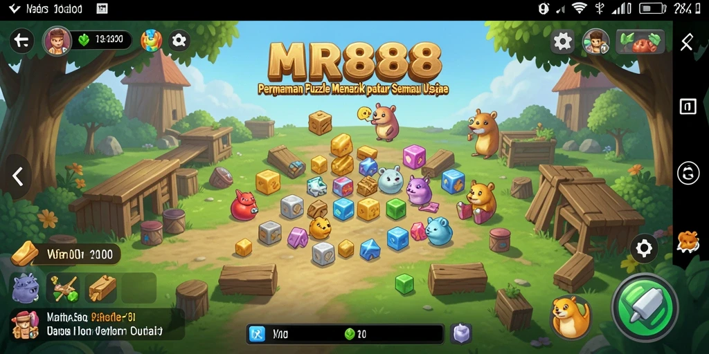 Tangkapan layar gameplay MR888 menunjukkan level Puzzle yang menarik.