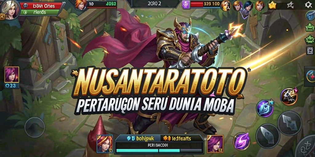 Screenshot NUSANTARATOTO menampilkan aksi intens dalam gameplay MOBA.