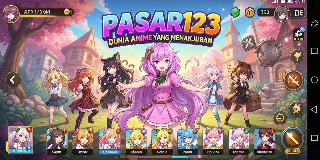 Tampilan gameplay PASAR123 dengan karakter anime yang keren.