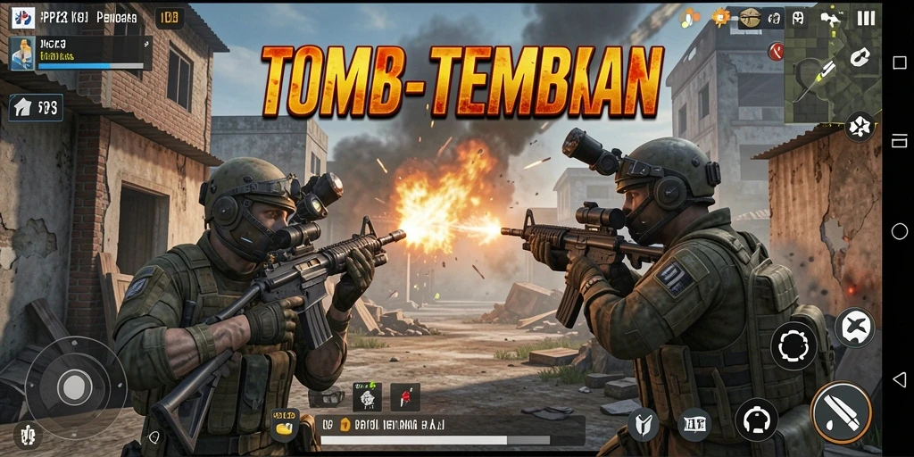 Tampilan menarik dari gameplay PP123 yang menampilkan pertempuran intens.