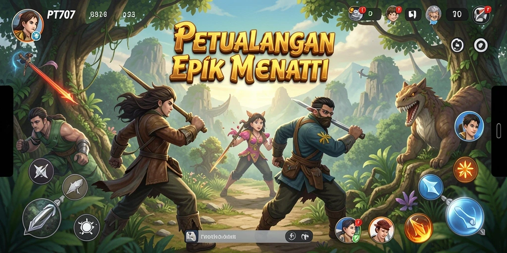 Gameplay PT707 menampilkan petualangan yang mendebarkan dan interaksi karakter.