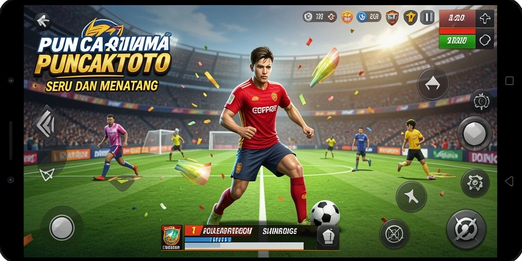 Tangkapan layar PUNCAKTOTO menampilkan tindakan mendebarkan dalam gameplay olahraga.