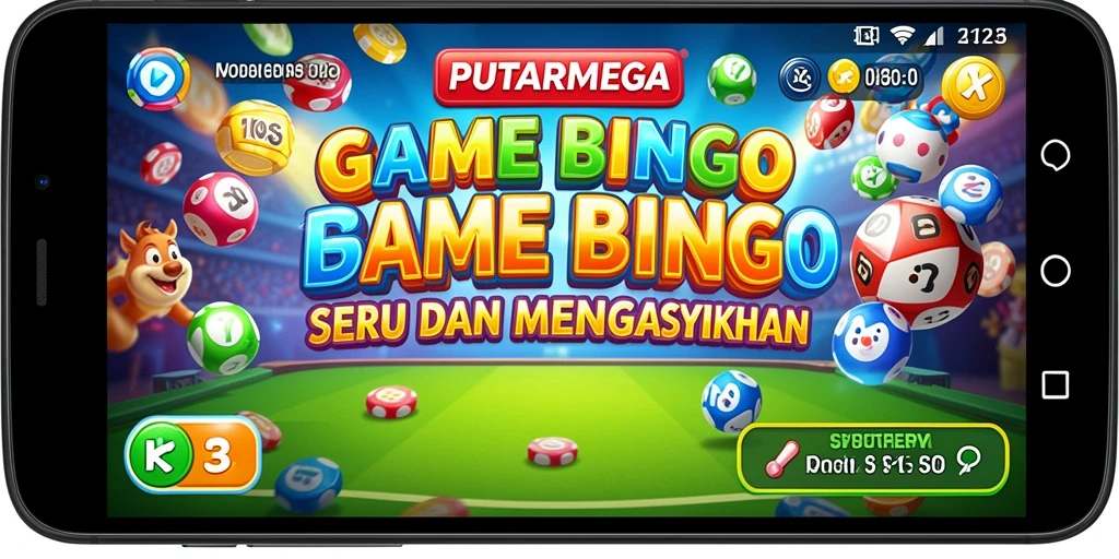 Tampilan seru dari gameplay Bingo PUTARMEGA dengan grafis yang menarik.