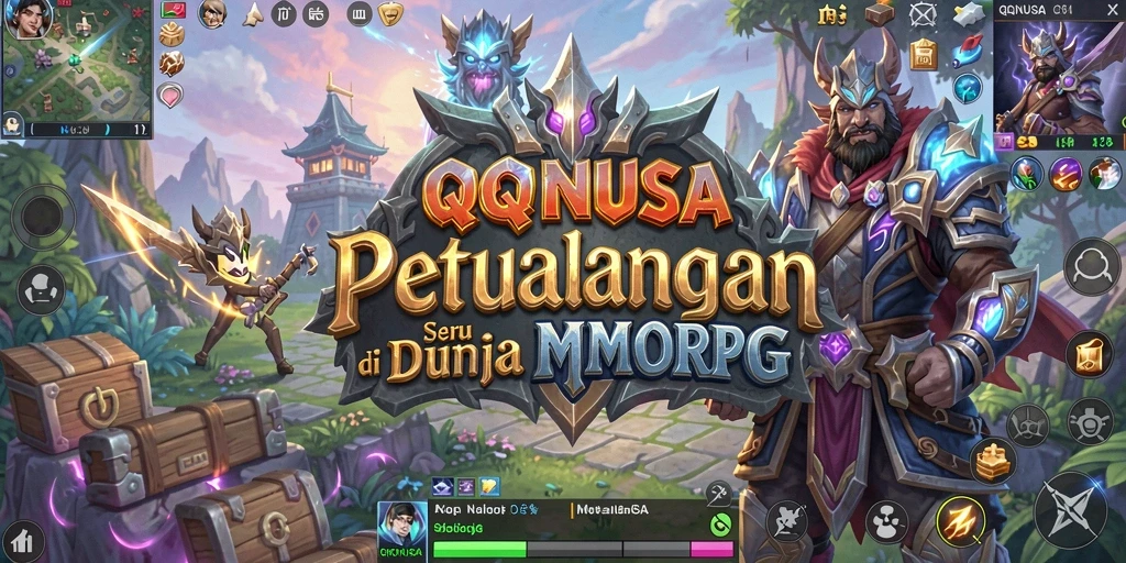 Screenshot gameplay QQNUSA yang penuh aksi di dunia MMORPG.
