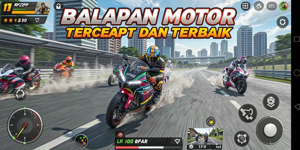 Tampilan menakjubkan dari balapan motor di RP62RP.