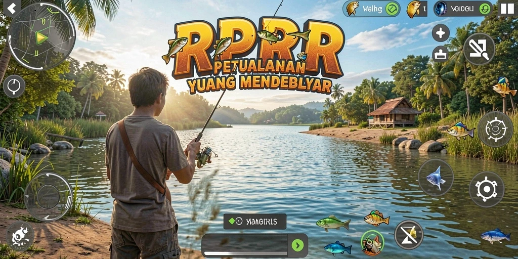 Screenshot gameplay RPRR menampilkan pengalaman memancing yang realistis.