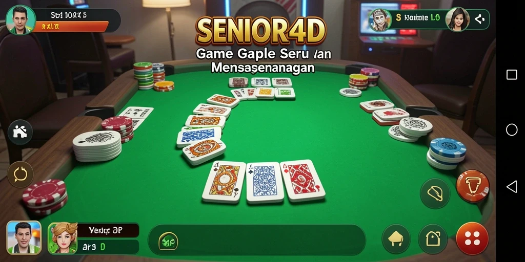 Tampilan gameplay SENIOR4D menampilkan serunya bermain Gaple.