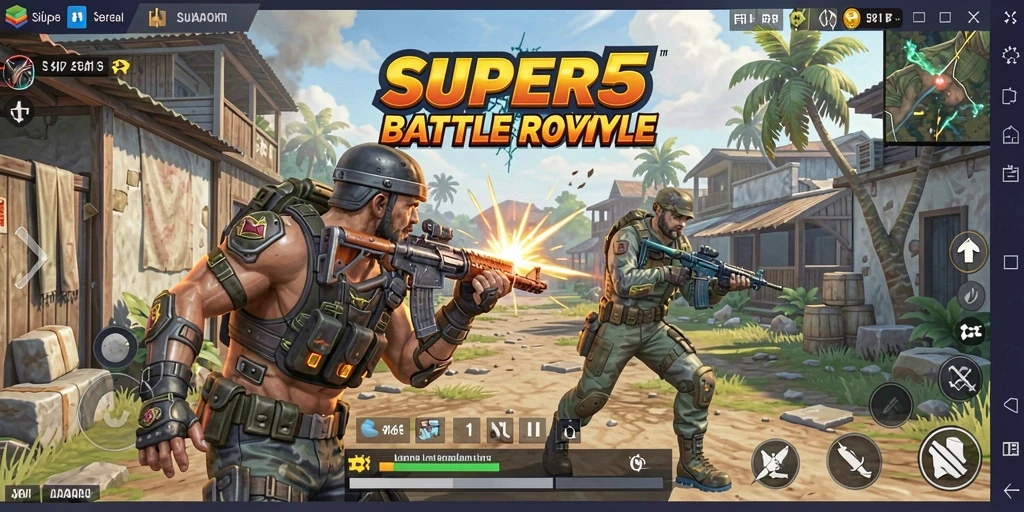 Gameplay mendebarkan dari SUPER5 dengan pertempuran intens.