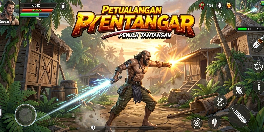 Tampilan gameplay V98 yang penuh aksi dan keseruan.